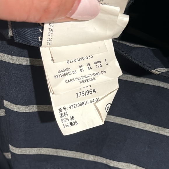 ‘S MaxMara midi sleeveless navy and grey stripe dress size 10 - Picture 6 of 13